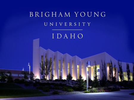 The BYU Idaho Self-Study Overall Characteristics 200 page maximum 200 page maximum Abundant use of graphical displays Abundant use of graphical displays.