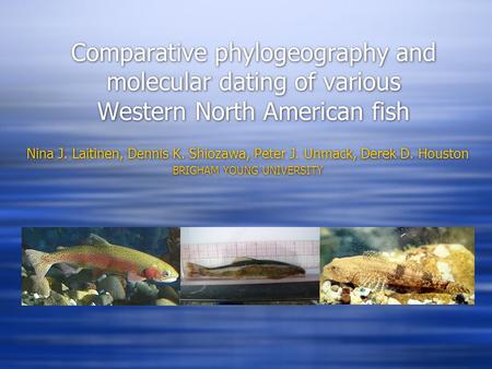 Comparative phylogeography and molecular dating of various Western North American fish Nina J. Laitinen, Dennis K. Shiozawa, Peter J. Unmack, Derek D.