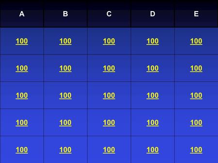 Sacraments Jeopardy A B C 4/12/2017 D E 100 100 100 100 100 100 100