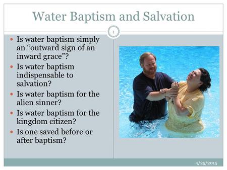 Water Baptism and Salvation