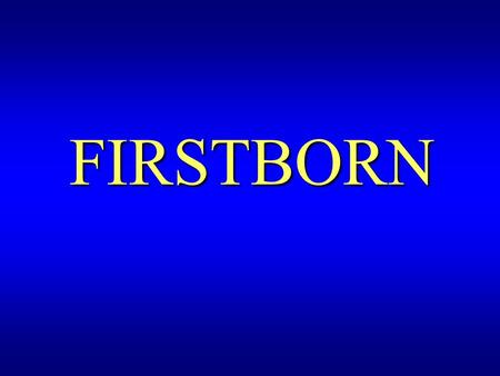 FIRSTBORN. First — Natural Second — Spiritual God’s Promises to Abraham Great Nation Great Nation Inheritance Inheritance All Nations Blessed All Nations.