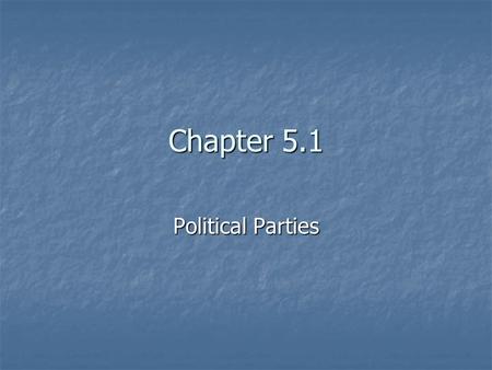 Chapter 5.1 Political Parties. Other People & Parties Do you recognize these names? Do you recognize these names? Andre Marrou Andre Marrou Dr. Lenora.