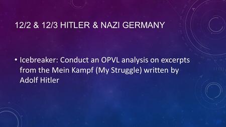 12/2 & 12/3 Hitler & Nazi Germany