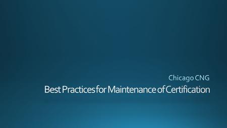 Continu ing Competence The ability to provide service at specified levels of knowledge and skill, not only at the time of initial certification.