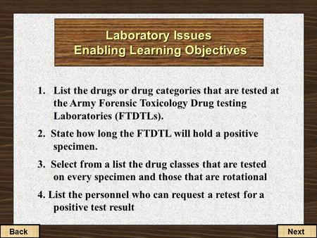 Laboratory Issues Enabling Learning Objectives