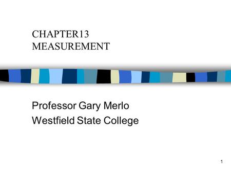 Professor Gary Merlo Westfield State College