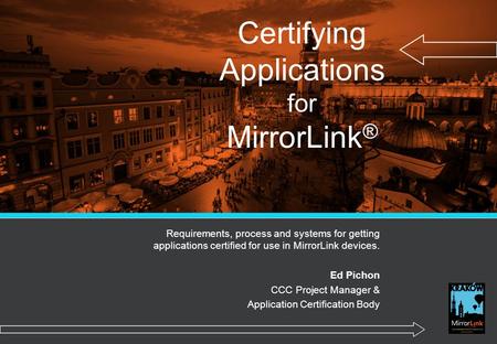 Certifying Applications for MirrorLink®