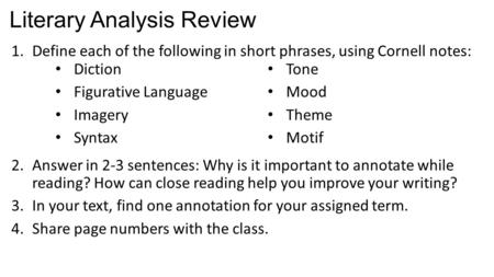 Literary Analysis Review