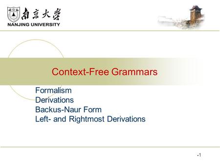 Context-Free Grammars