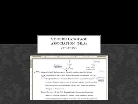 CITATIONS. cite: to mention (something) especially as an example or to support an idea or opinion (Source:  webster.com/dictionary/cite)