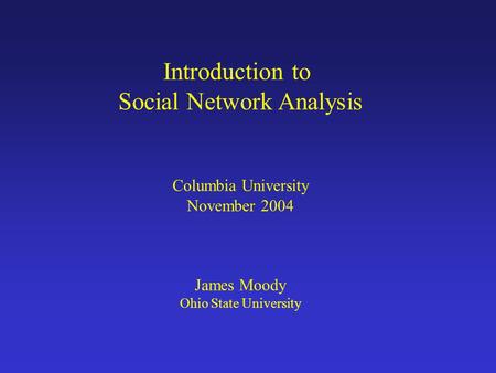 Social Network Analysis