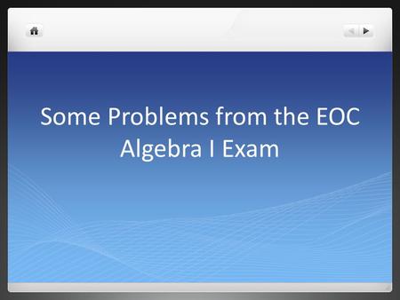 Some Problems from the EOC Algebra I Exam. Equal Groups (Partative Division) In 1990 the federal deficit was $220,000,000,000. The population of the United.