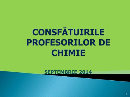 CONSFĂTUIRILE PROFESORILOR DE CHIMIE