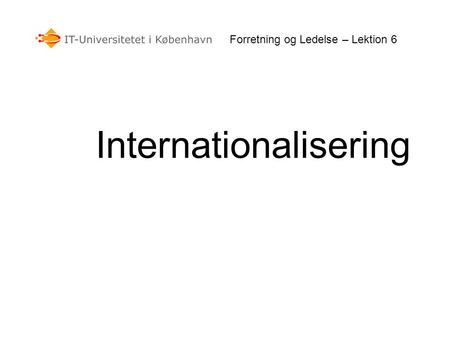 Internationalisering