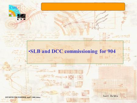 José C. Da Silva OFF DETECTOR WORSHOP, April 7, 2005, Lisboa SLB and DCC commissioning for 904.