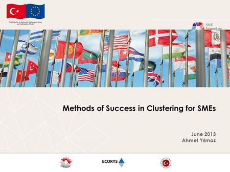 Methods of Success in Clustering for SMEs June 2013 Ahmet Yılmaz.