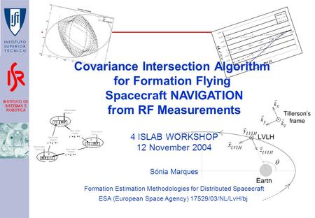 INSTITUTO DE SISTEMAS E ROBÓTICA Covariance Intersection Algorithm for Formation Flying Spacecraft NAVIGATION from RF Measurements 4 ISLAB WORKSHOP 12.