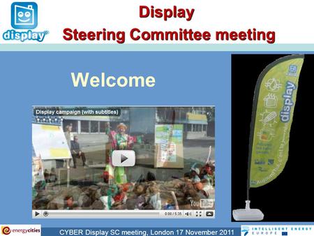 Cliquez pour modifier le style du titre CYBER Display SC meeting, London 17 November 2011 WelcomeDisplay Steering Committee meeting.
