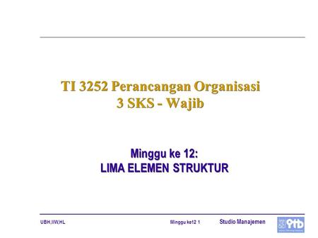 TI 3252 Perancangan Organisasi 3 SKS - Wajib