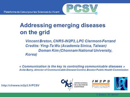 Addressing emerging diseases on the grid