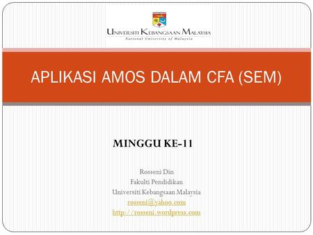 APLIKASI AMOS DALAM CFA (SEM)