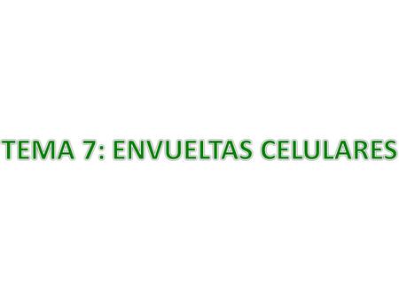 TEMA 7: ENVUELTAS CELULARES