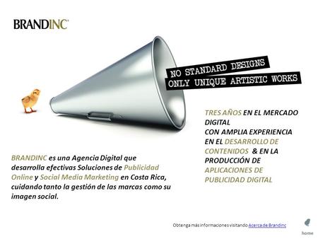 TRES AÑOS EN EL MERCADO DIGITAL CON AMPLIA EXPERIENCIA EN EL DESARROLLO DE CONTENIDOS & EN LA PRODUCCIÓN DE APLICACIONES DE PUBLICIDAD DIGITAL BRANDINC.