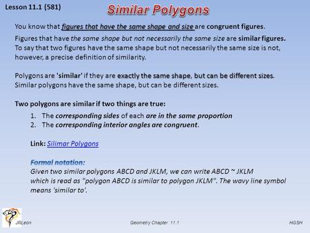 JRLeon Geometry Chapter 11.1 HGSH Lesson 11.1 (581)