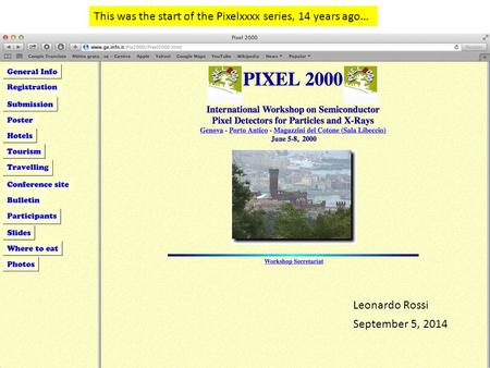 This was the start of the Pixelxxxx series, 14 years ago… Leonardo Rossi September 5, 2014.