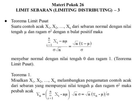 LIMIT SEBARAN (LIMITING DISTRIBUTING) – 3