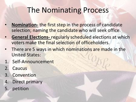 The Nominating Process