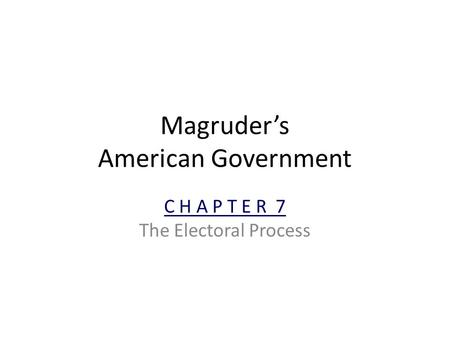 Magruder’s American Government