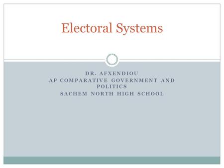 AP Comparative Government and Politics Sachem North High School