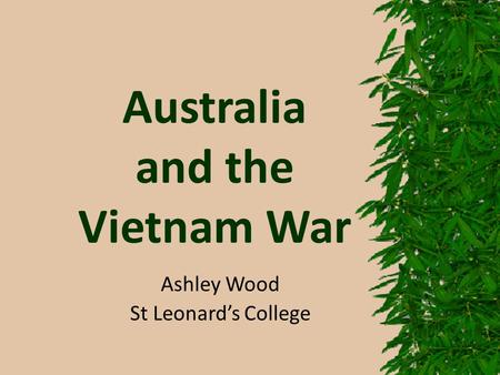 Australia and the Vietnam War