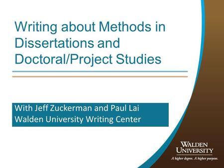 Writing about Methods in Dissertations and Doctoral/Project Studies