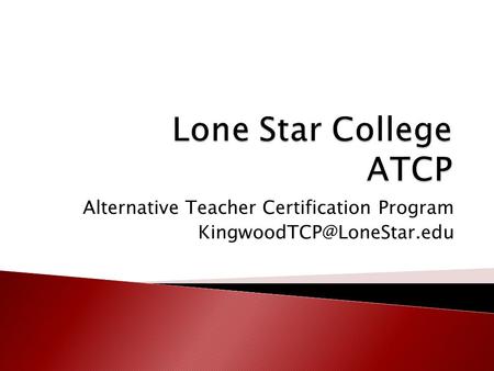 Alternative Teacher Certification Program