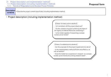 1 【 1 Project description and implementation method 】 1.1. Project description (including implementation method) 1.1.1 Trends of Regulations and Nuclear.