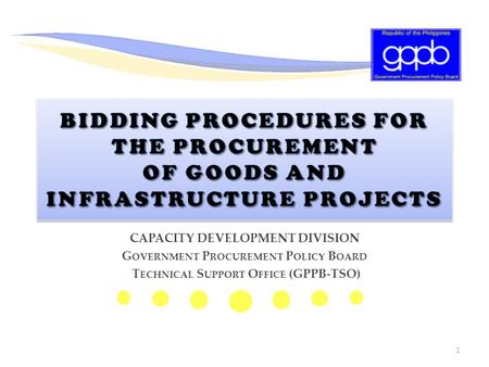 CAPACITY DEVELOPMENT DIVISION Government Procurement Policy Board