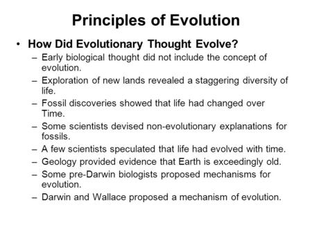 Principles of Evolution