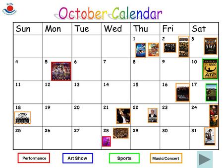 October Calendar Sun Mon Tue Wed Thu Fri Sat