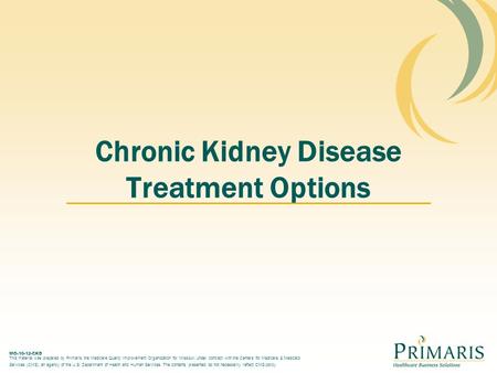 Chronic Kidney Disease Treatment Options