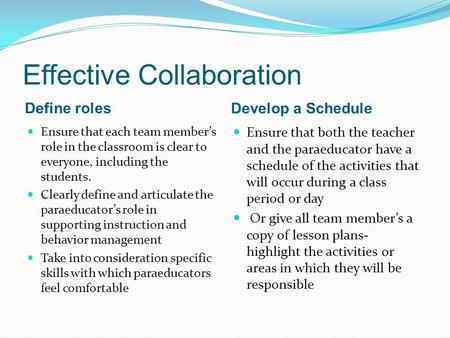 Effective Collaboration