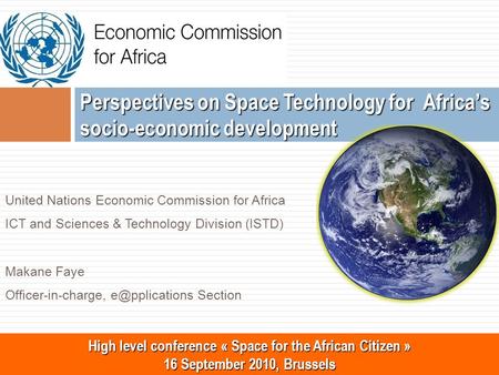 High level conference « Space for the African Citizen »