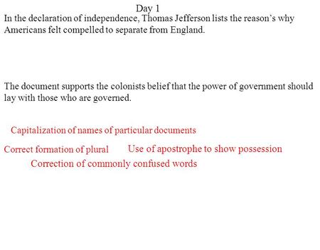 Use of apostrophe to show possession