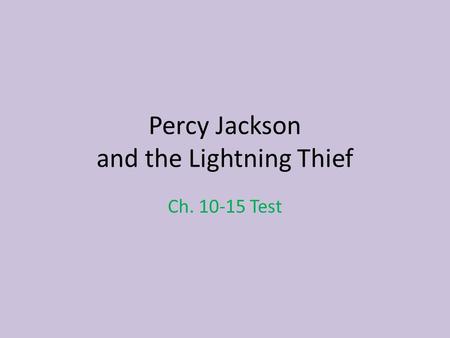 Percy Jackson and the Lightning Thief