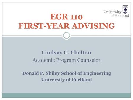 EGR 110 First-Year Advising