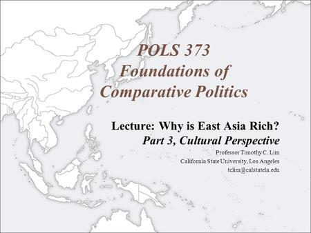 POLS 373 Foundations of Comparative Politics