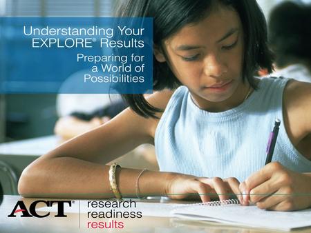 Slide 1 What is the Student Score Report? This individualized report details scores received on the assessment and the career plans and needs indicated.