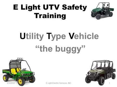 E Light UTV Safety Training