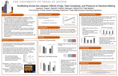 This research examines the effects of pressure and task difficulty across the lifespan in a history dependent decision-making task, the Mars Farming task.